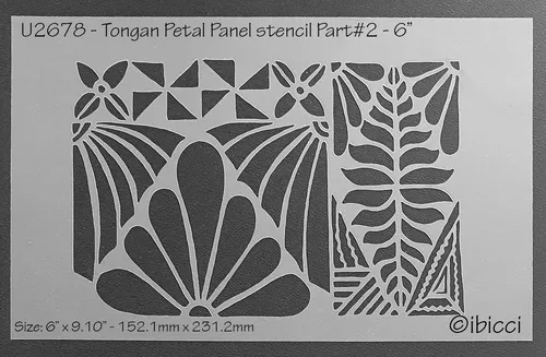 ibicci Tongan Petal Panel stencil Part #2 - 6”